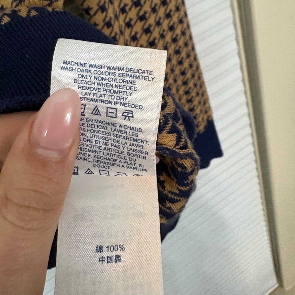 Supima Cotton Houndstooth Cardigan Sweater - Picture 10 of 15